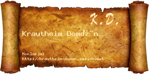 Krautheim Domán névjegykártya